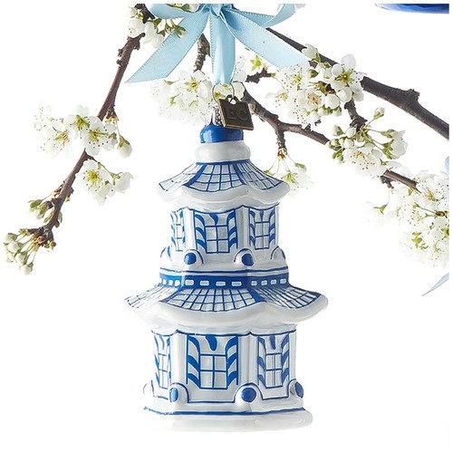 Glass delft pagoda - 4.25",